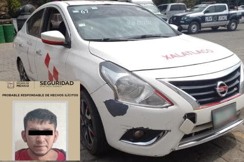 Atrapan en Xalatlaco a taxista presunto ladrón de moto en Tianguistenco